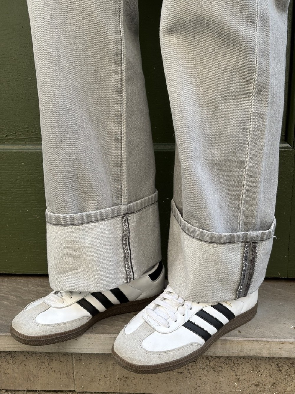 Jean droit femme Denim Straight à revers | Peonies