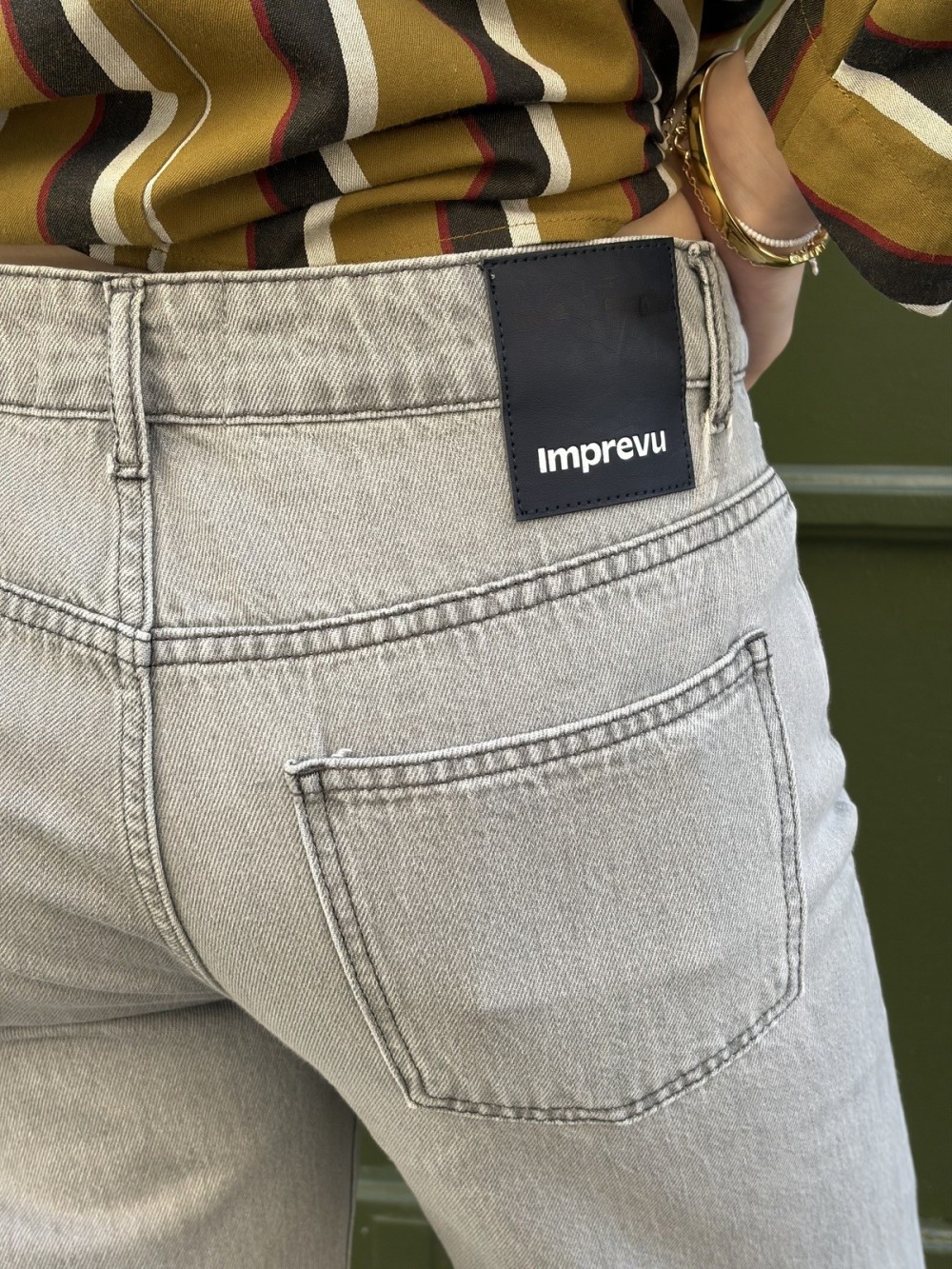 Jean droit femme Denim Straight à revers | Peonies