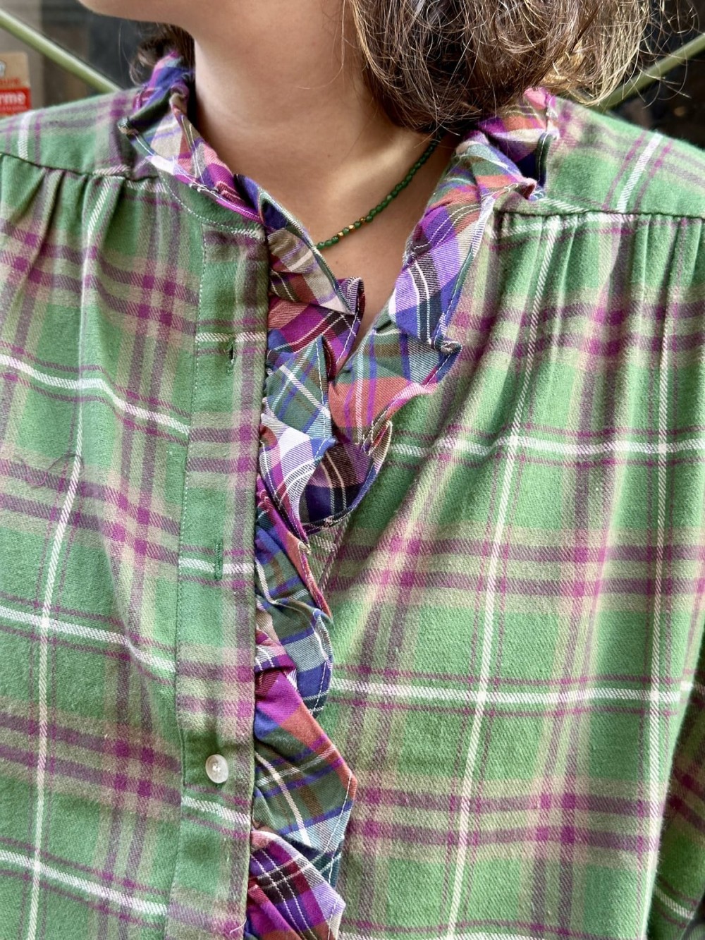 Chemise carreaux violets femme Montana 100 % coton | Peonies Shop