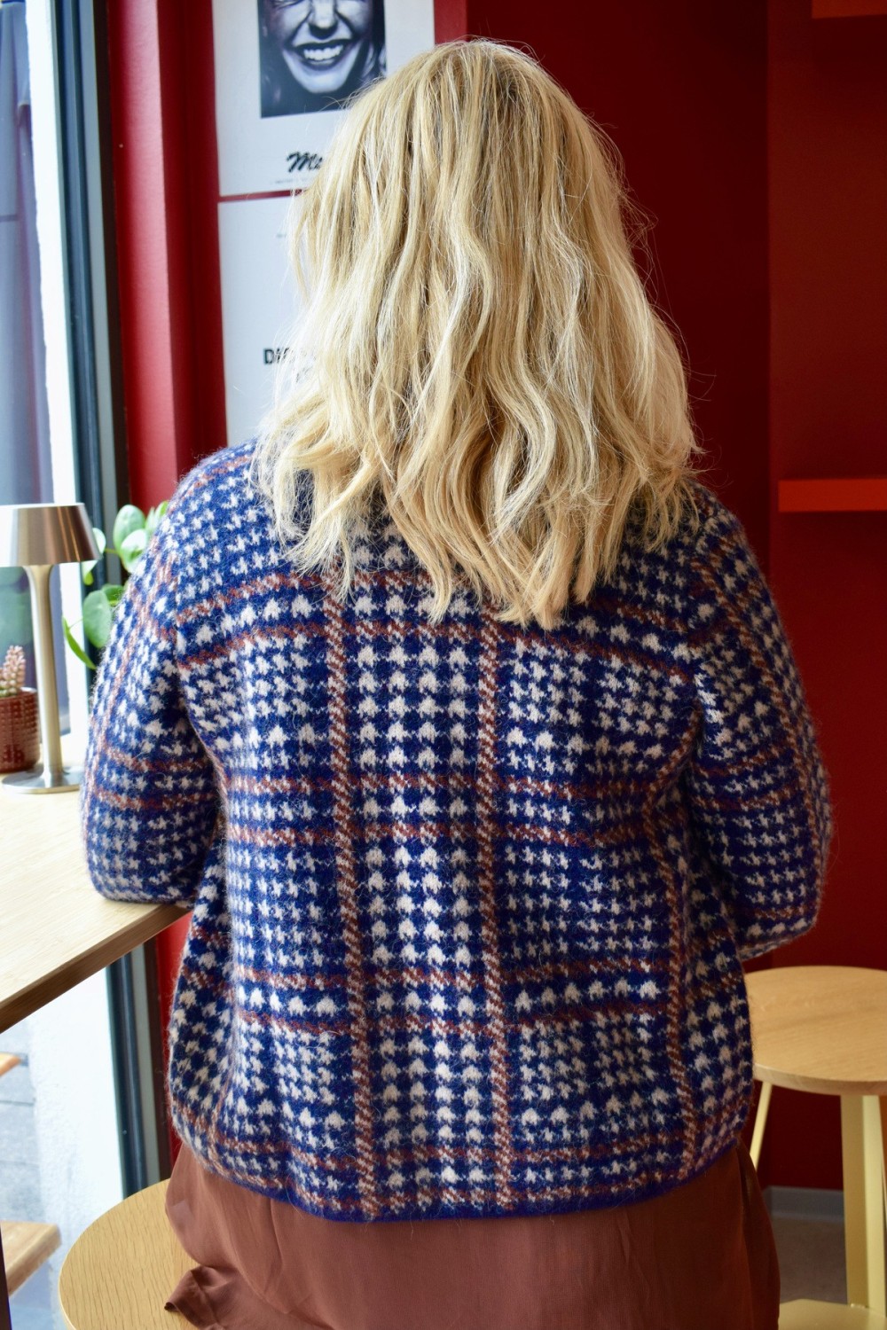 Cardigan pied-de-poule femme laine et alpaga | Peonies Shop