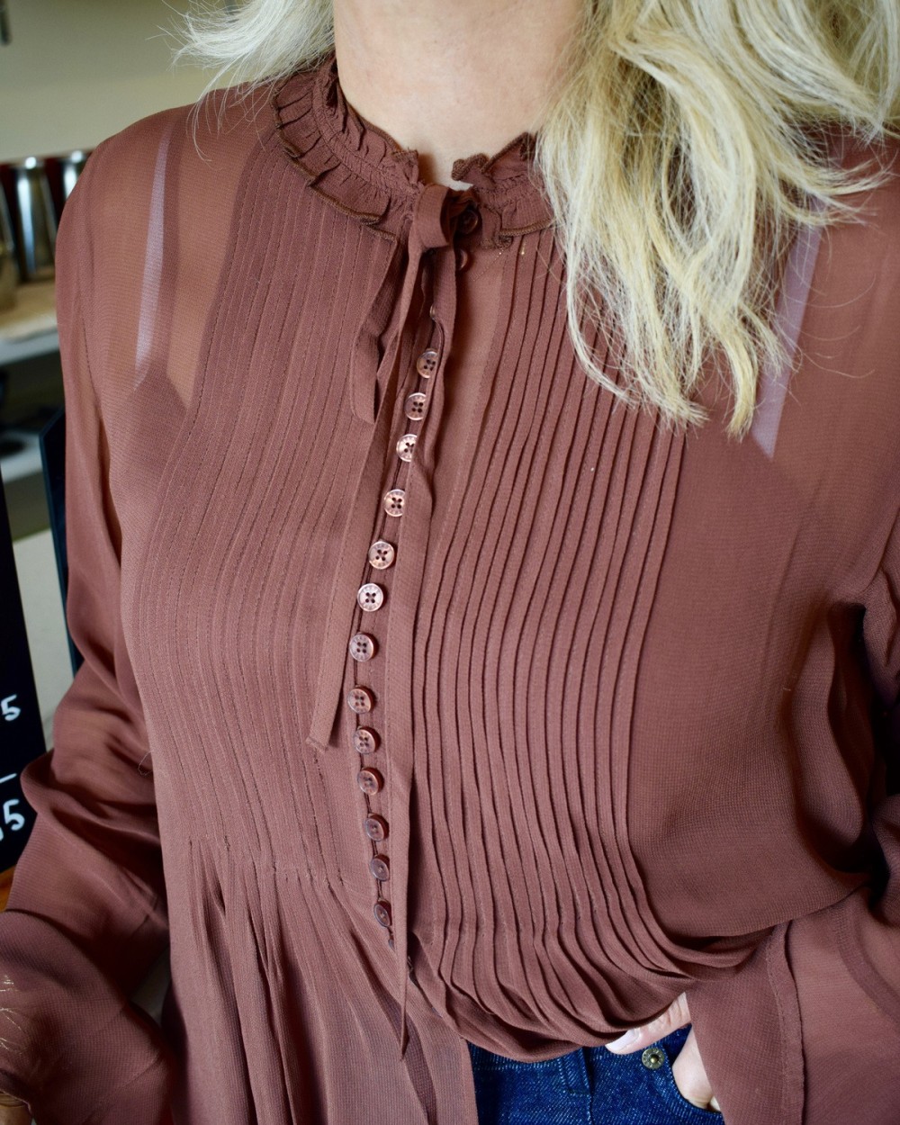 Blouse romantique plissée | Peonies Shop