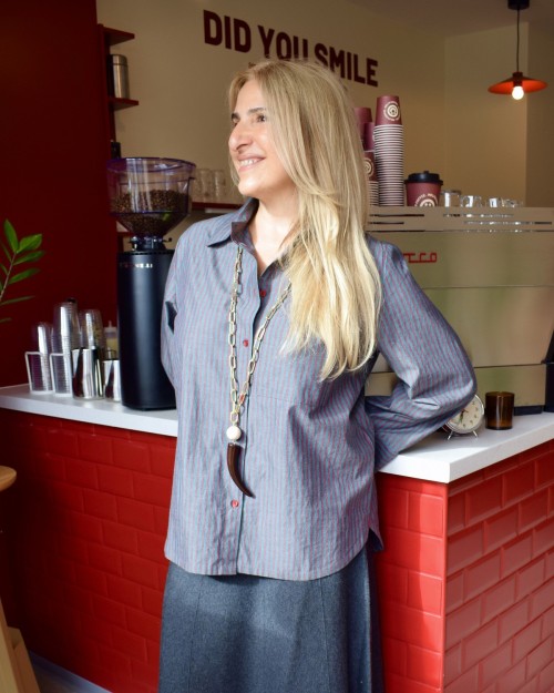 Chemise rayée oversize femme en popeline de coton | Peonies Shop