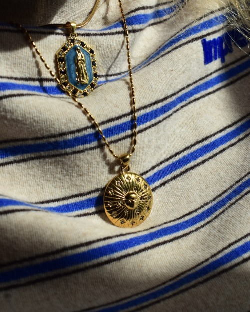 Collier solaire doré avec zircons | Peonies Shop