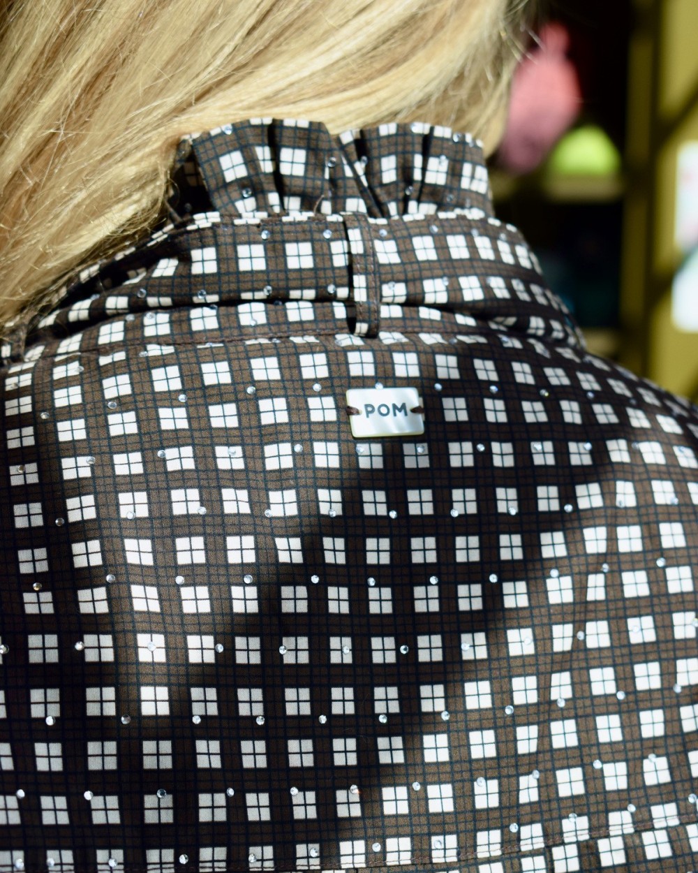 Chemise lavallière à carreaux et strass | Peonies Shop