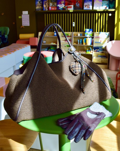 Sac cabas Andy noir & chocolat | Peonies Shop