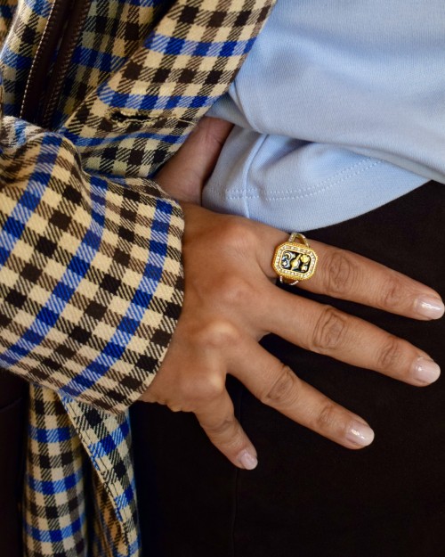 Bague chevalière en acier inoxydable | Peonies Shop