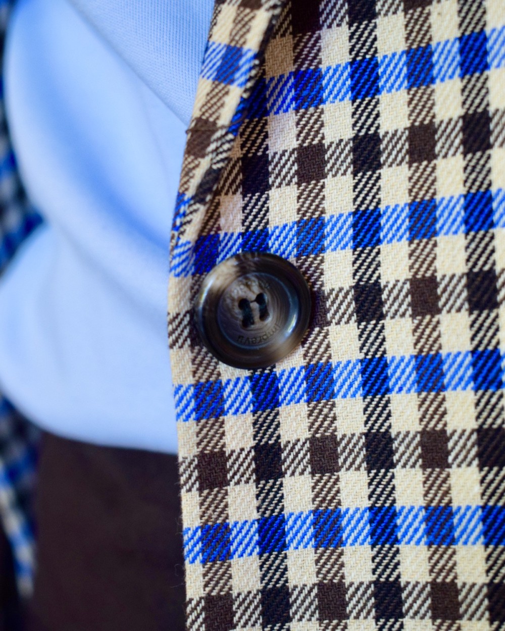 Blazer Ema pied-de-poule bleu électrique | Peonies Shop