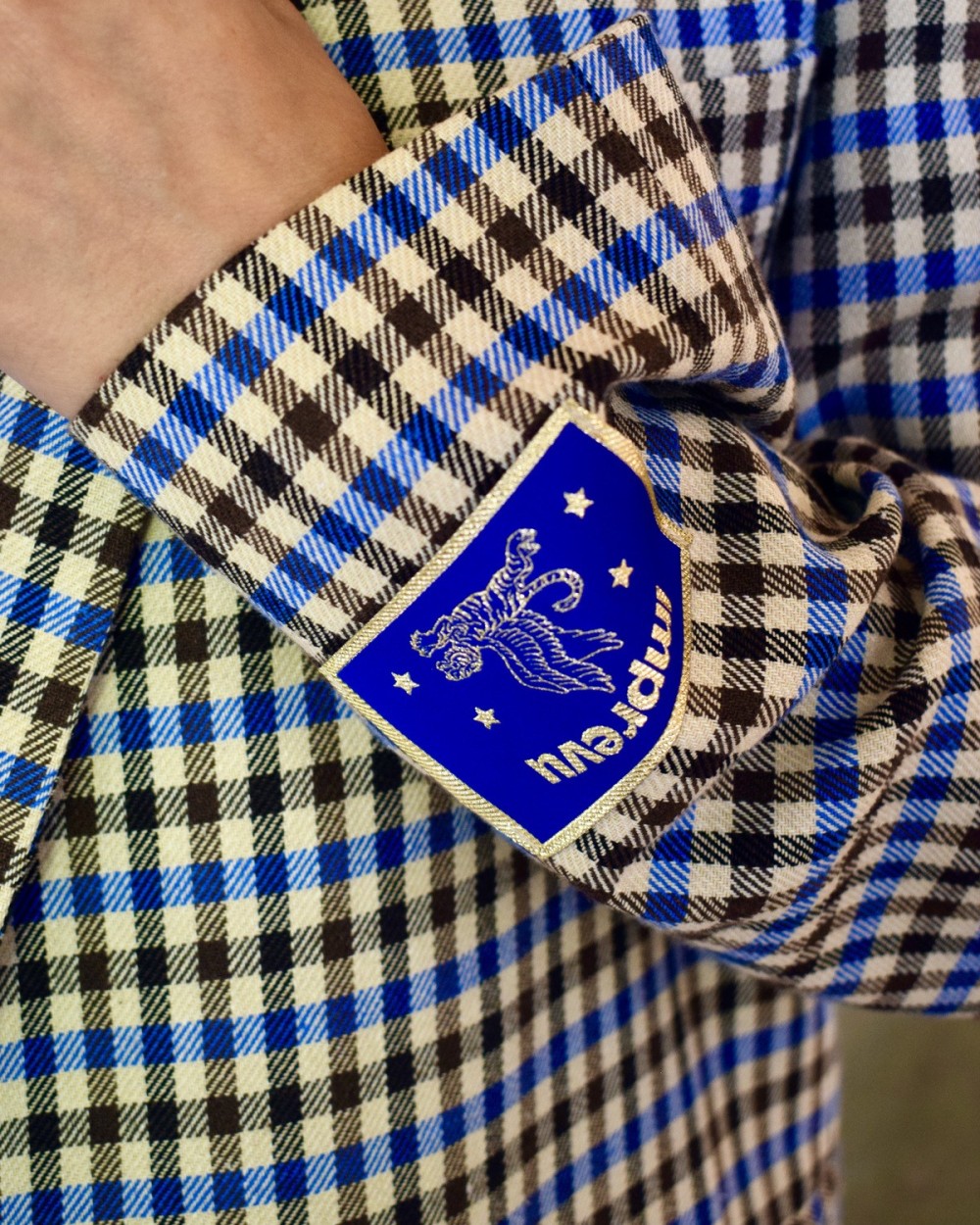 Blazer Ema pied-de-poule bleu électrique | Peonies Shop