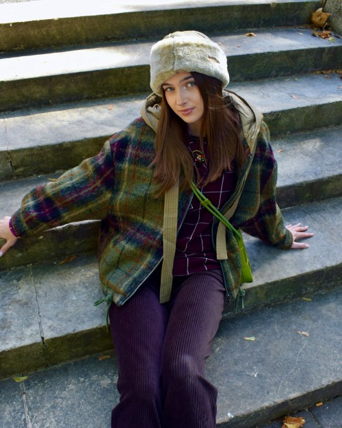Veste à carreaux verts Lester femme | Peonies Shop