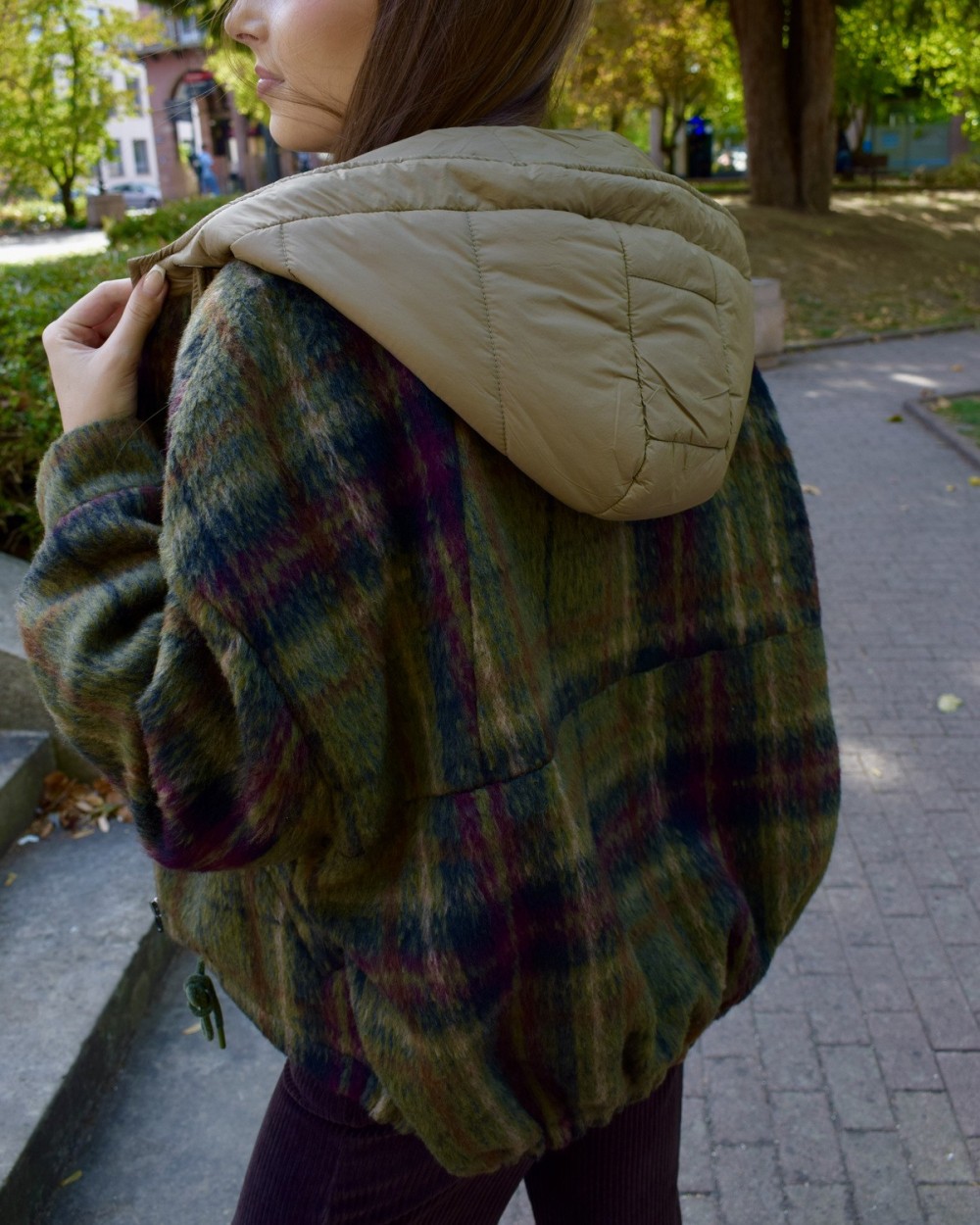 Veste à carreaux verts Lester femme | Peonies Shop