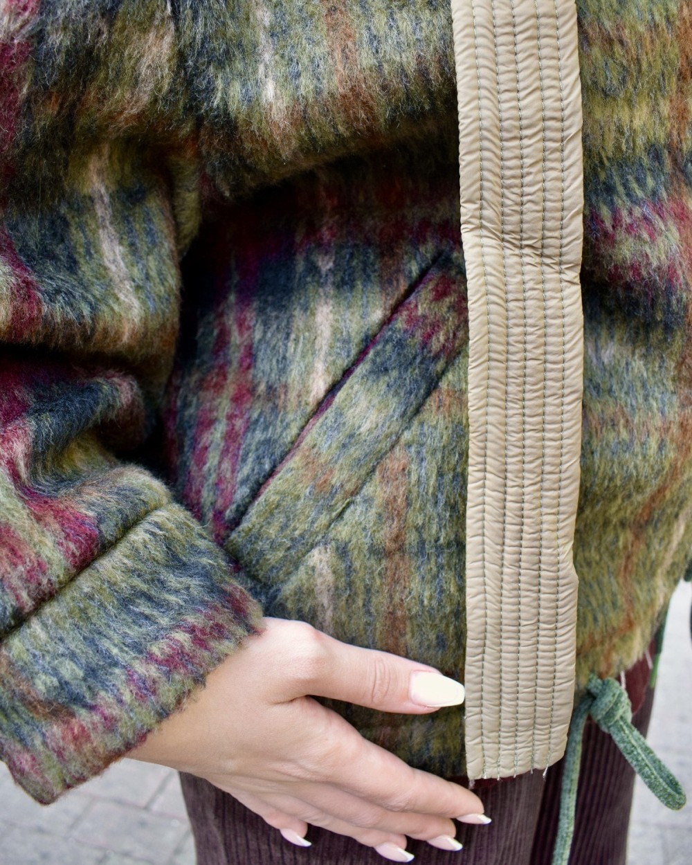 Veste à carreaux verts Lester femme | Peonies Shop