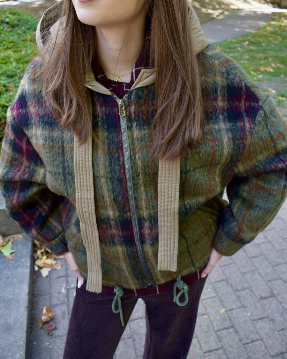 Veste à carreaux verts Lester femme | Peonies Shop