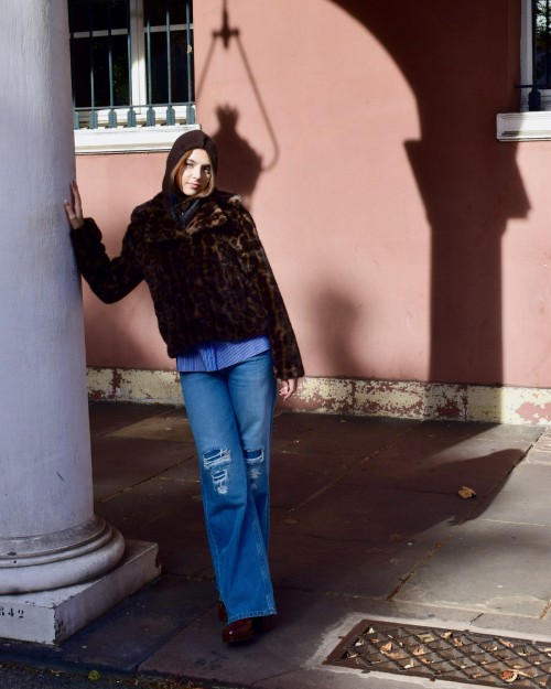 Jean June flare bleu femme | Peonies Shop