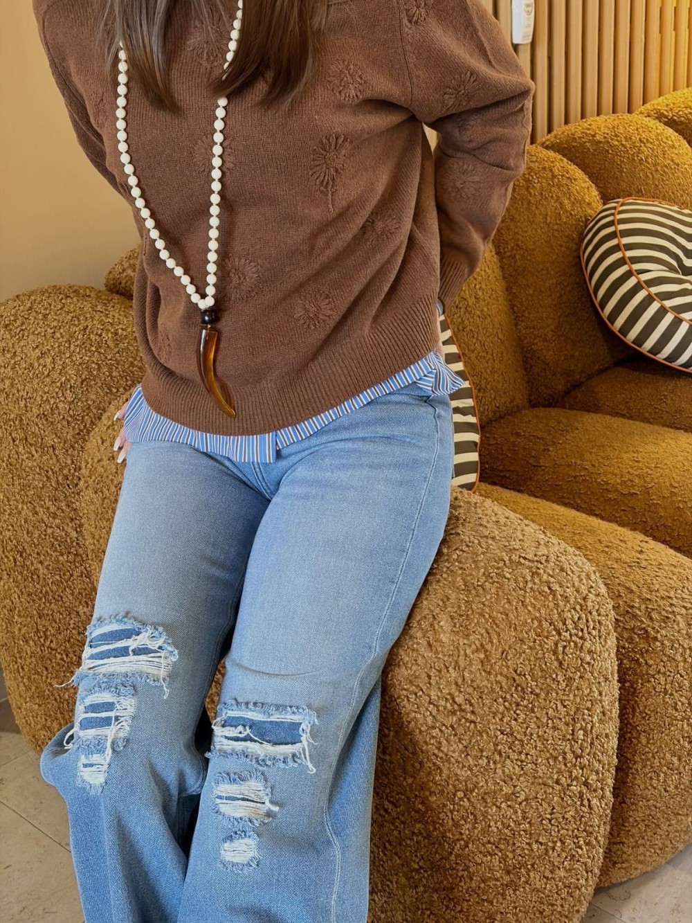 Jean June flare bleu femme | Peonies Shop