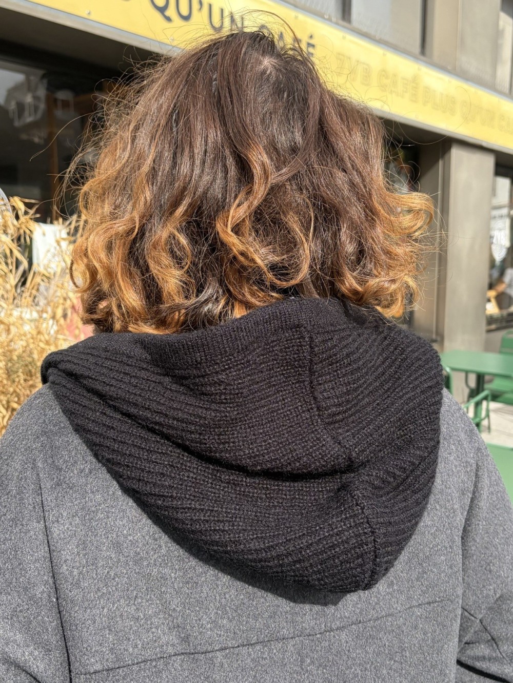 Manteau Emma gris carbone à capuche femme | Peonies Shop