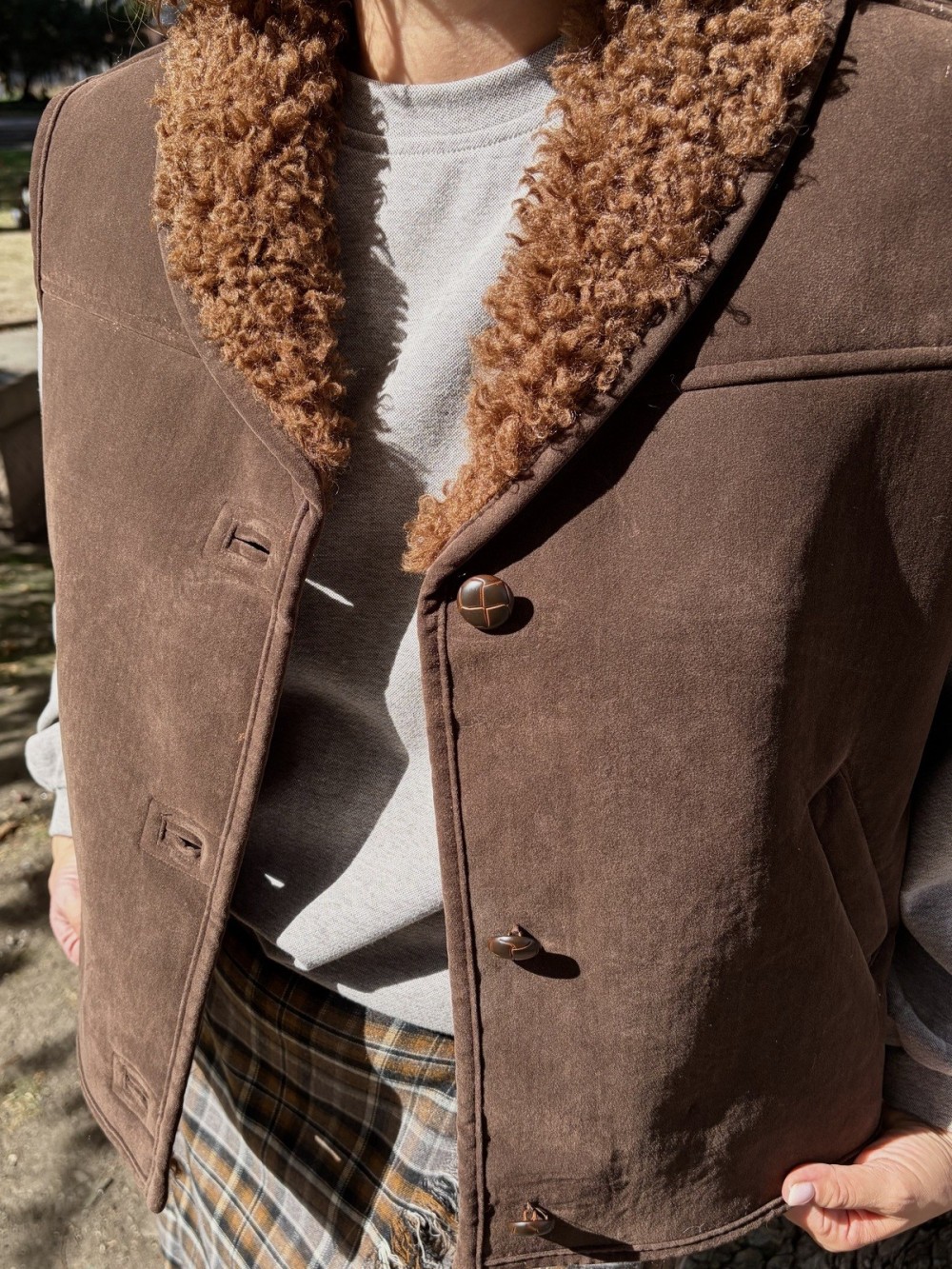 Veste sans manches Madeline chocolat | Peonies Shop