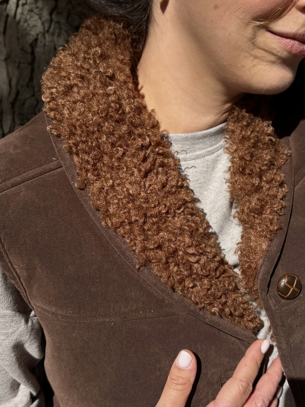 Veste sans manches Madeline chocolat | Peonies Shop