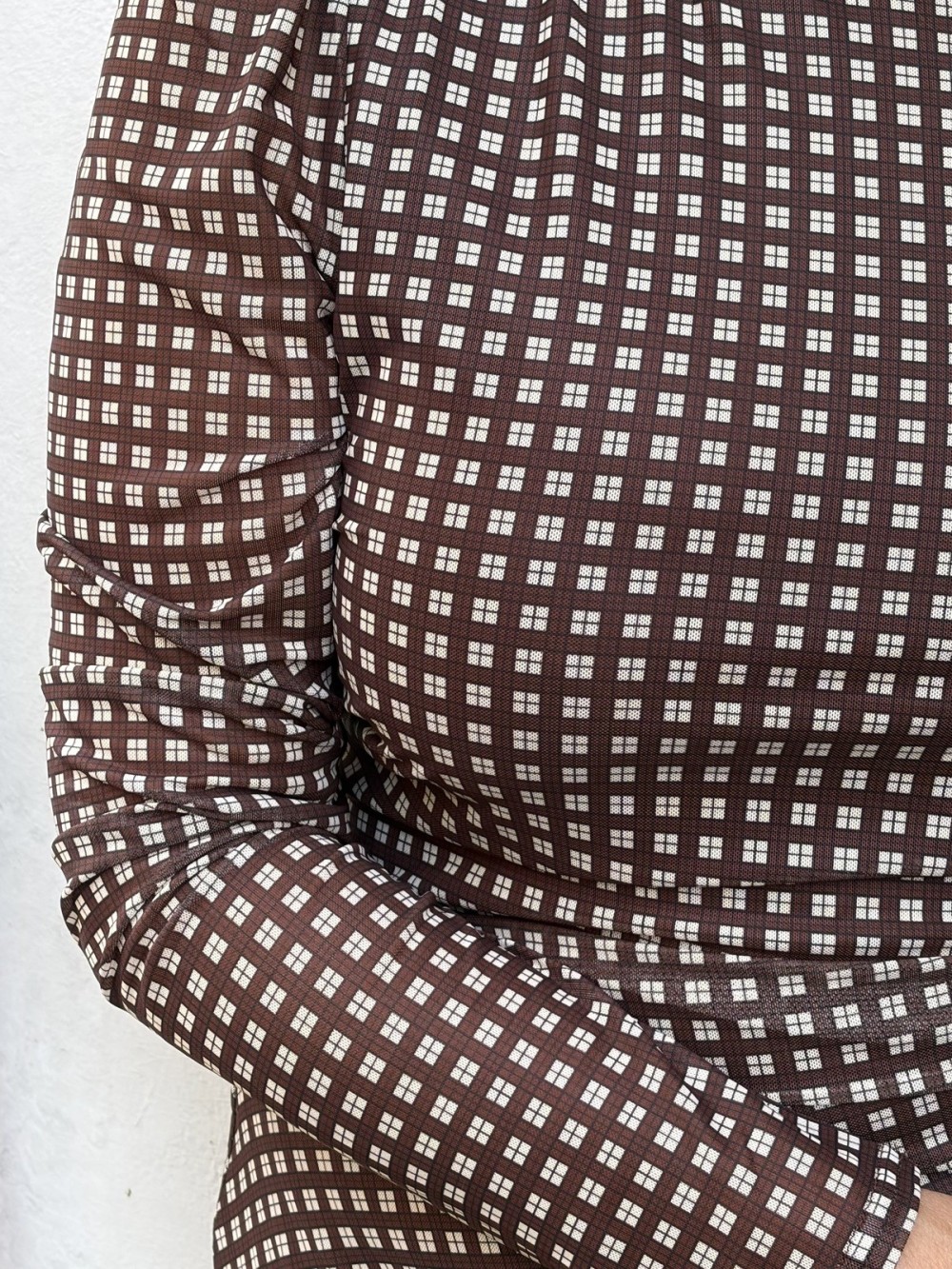 Robe longue Amber à carreaux marron | Peonies Shop
