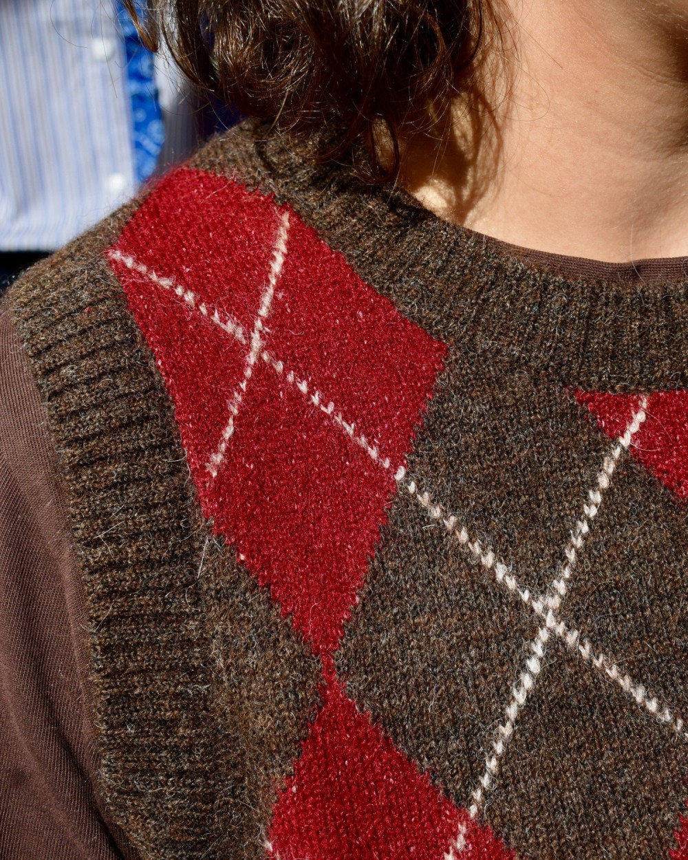 Pull sans manches à losanges femme | Peonies Shop