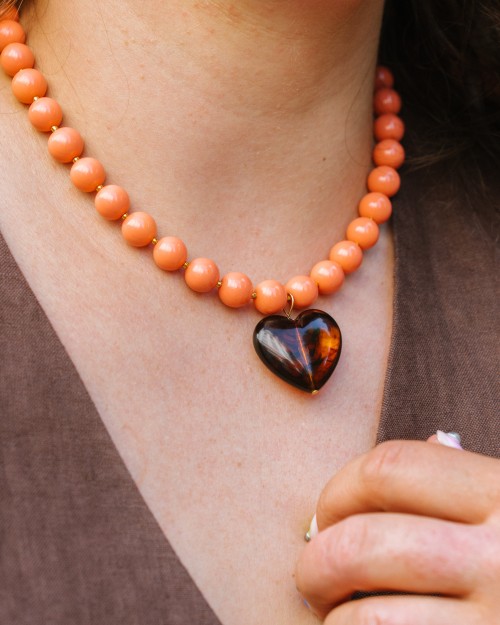 COLLIER PERLES COEUR LOUISE