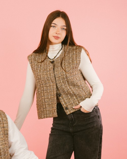 Veste sans manches en tweed Kimolos | Outlet Femme | Peonies Shop