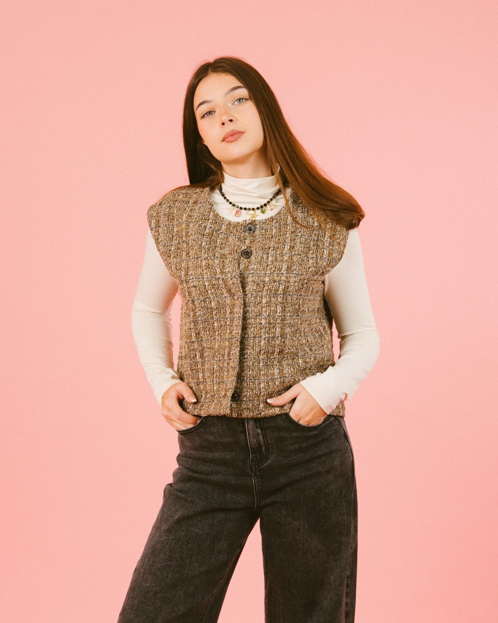 Veste sans manches en tweed Kimolos | Outlet Femme | Peonies Shop