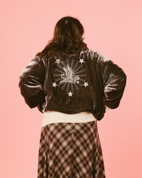 Bomber Velvet Grey en velours gris | Outlet Femme | Peonies Shop