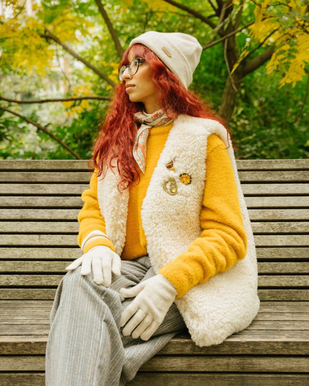 Veste sans manches Teddy écrue | Outlet Femme | Peonies Shop