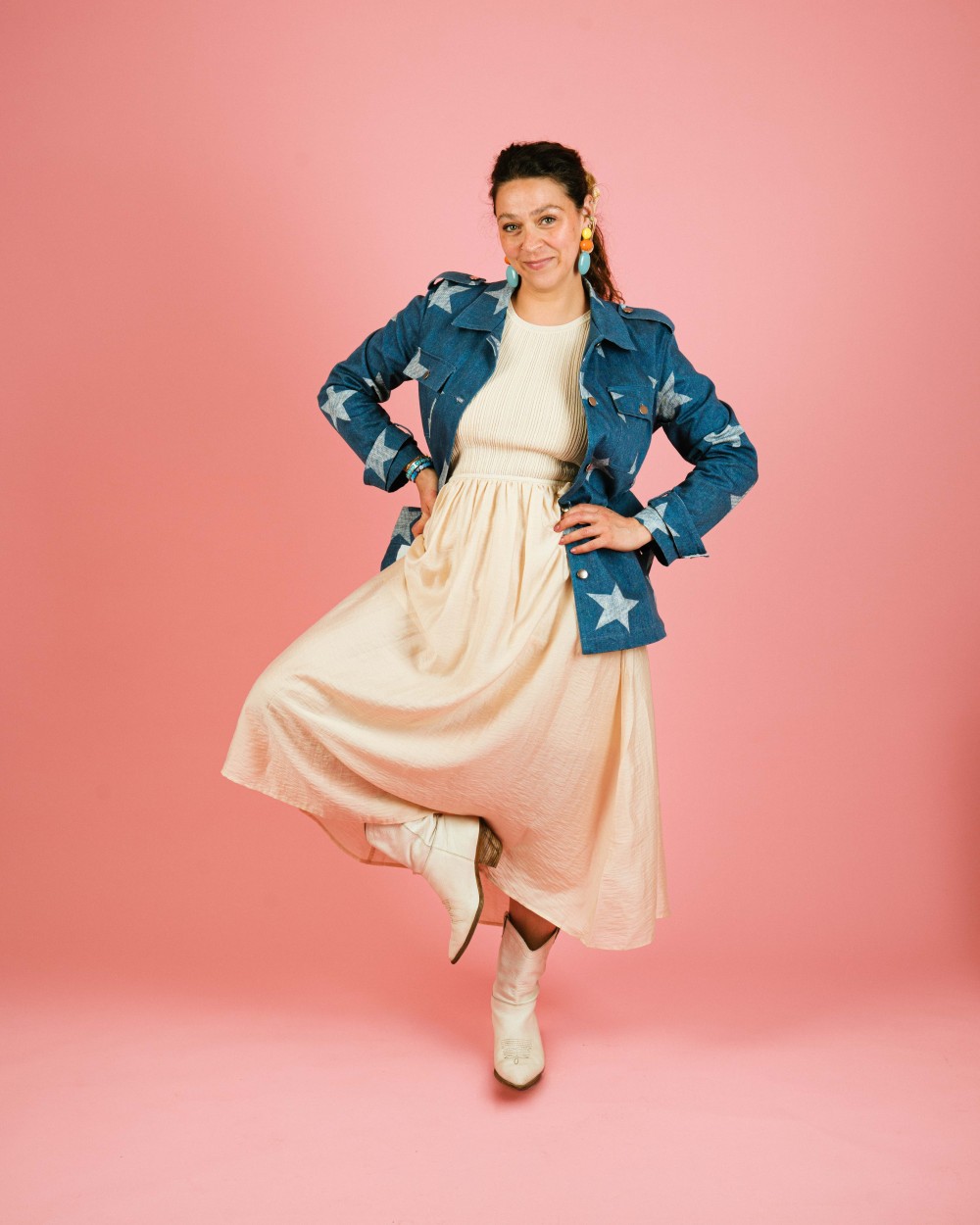ROBE BIMATIERE ECRU