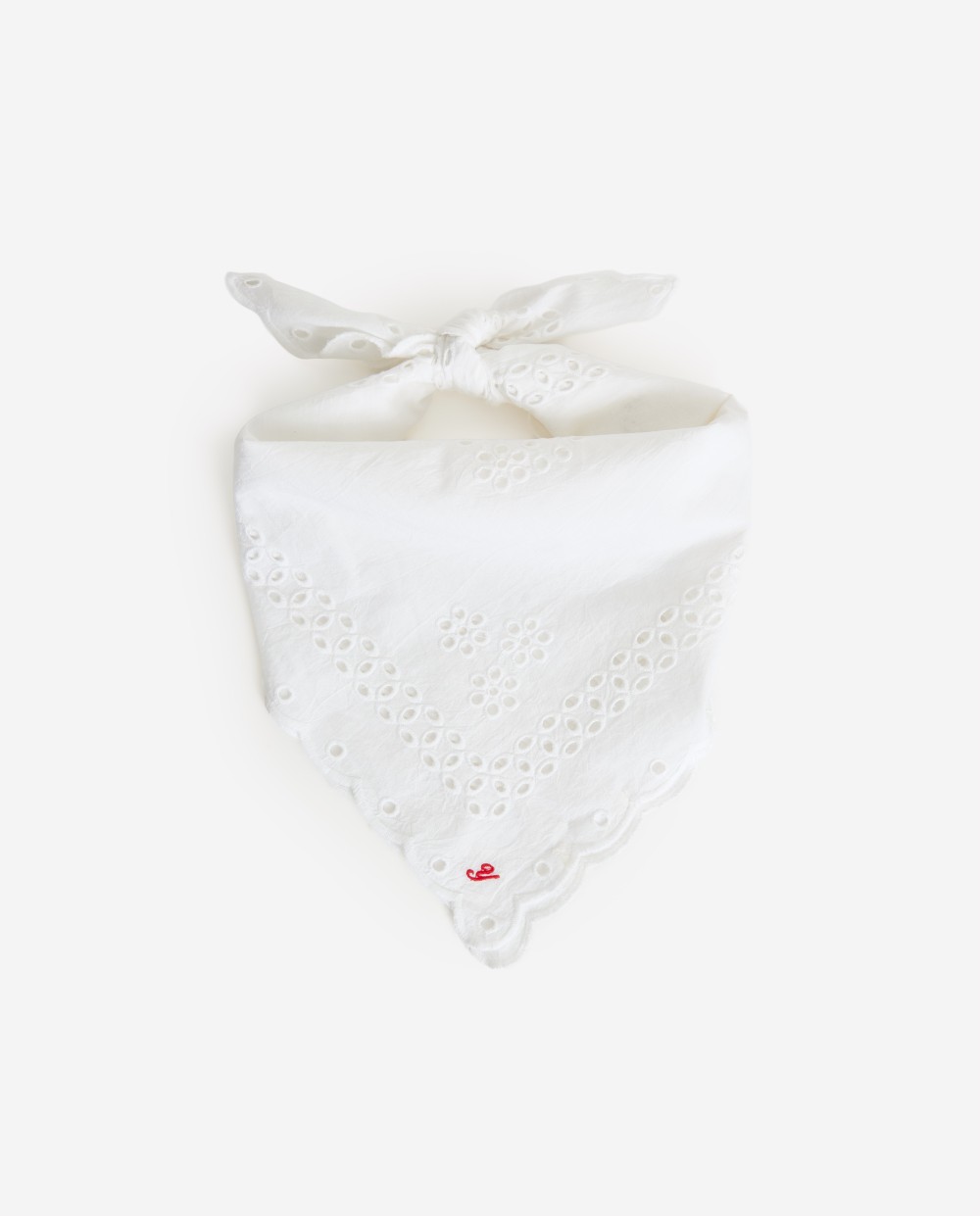 FOULARD BLANC BRODE