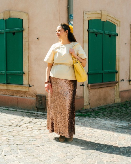 JUPE GINGER SEQUINS BRONZE
