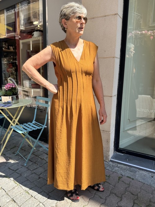 Robe Effet Froissé Mustard | Outlet Femme | Peonies Shop