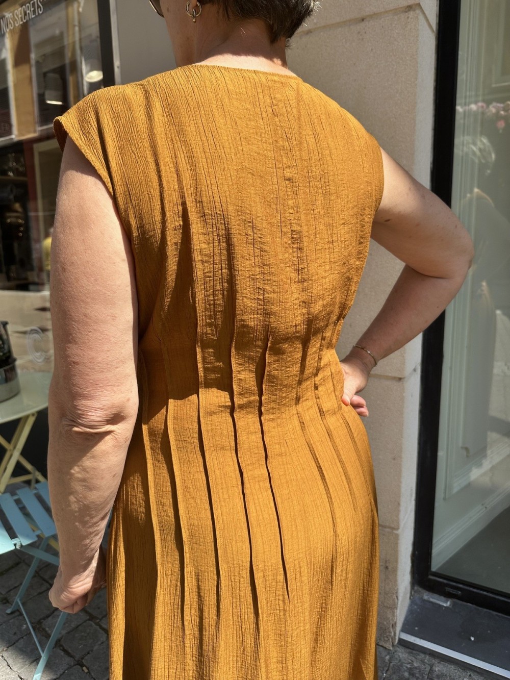 Robe Effet Froissé Mustard | Outlet Femme | Peonies Shop