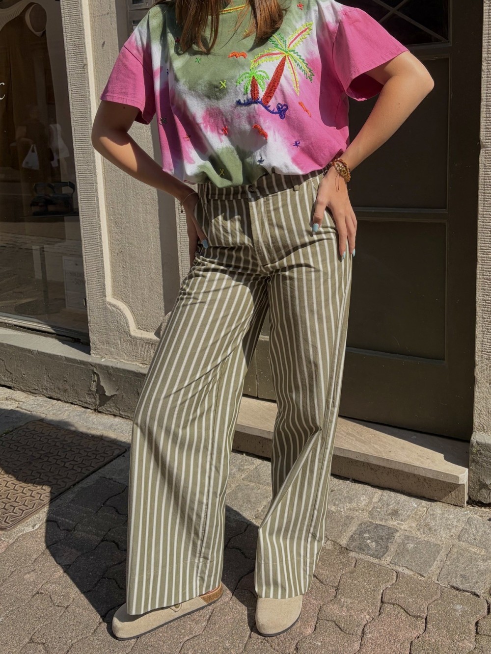 Pantalon Évasé En Popeline | Outlet Femme | Peonies Shop