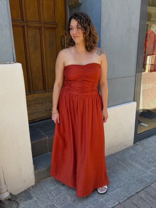 Robe Bustier Terracotta | Outlet Femme | Peonies Shop