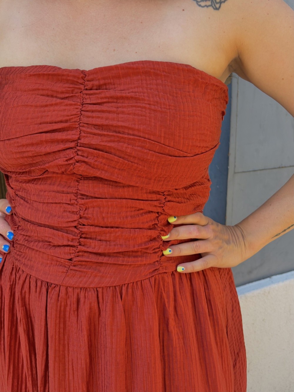 Robe Bustier Terracotta | Outlet Femme | Peonies Shop