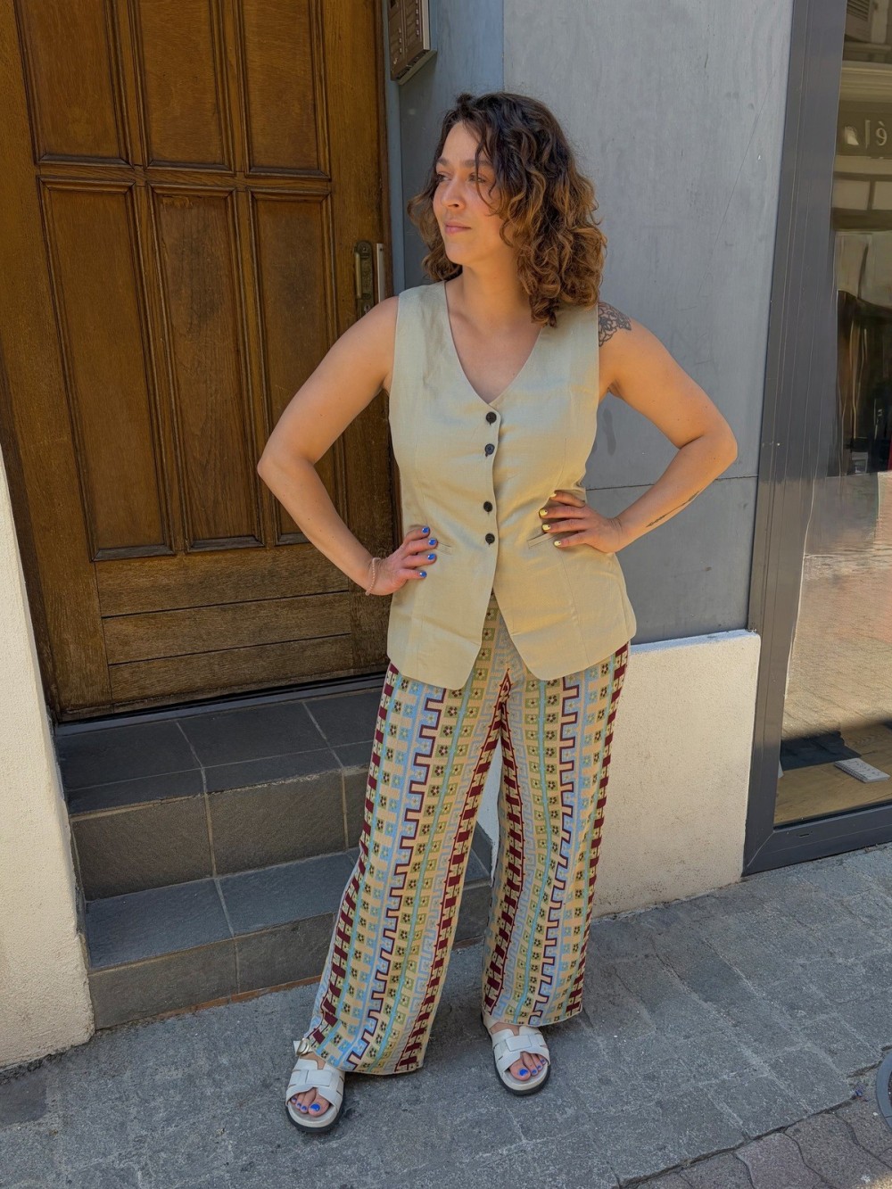 Pantalon fluide imprimé Syvia | Outlet Femme | Peonies Shop