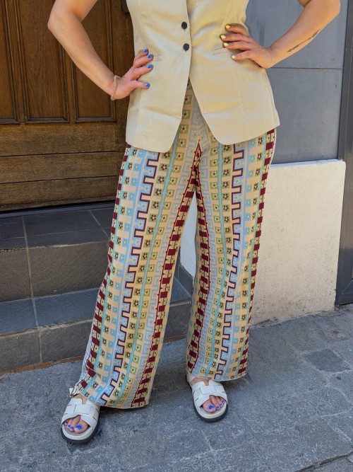 Pantalon fluide imprimé Syvia | Outlet Femme | Peonies Shop