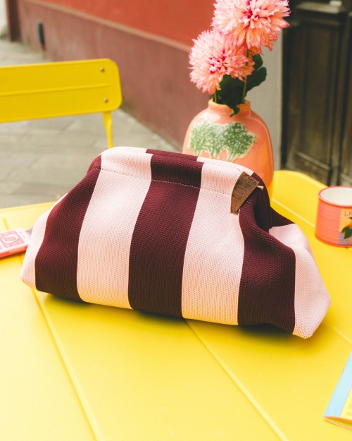 Pochette en toile rayée | Pochette femme | Peonies Shop