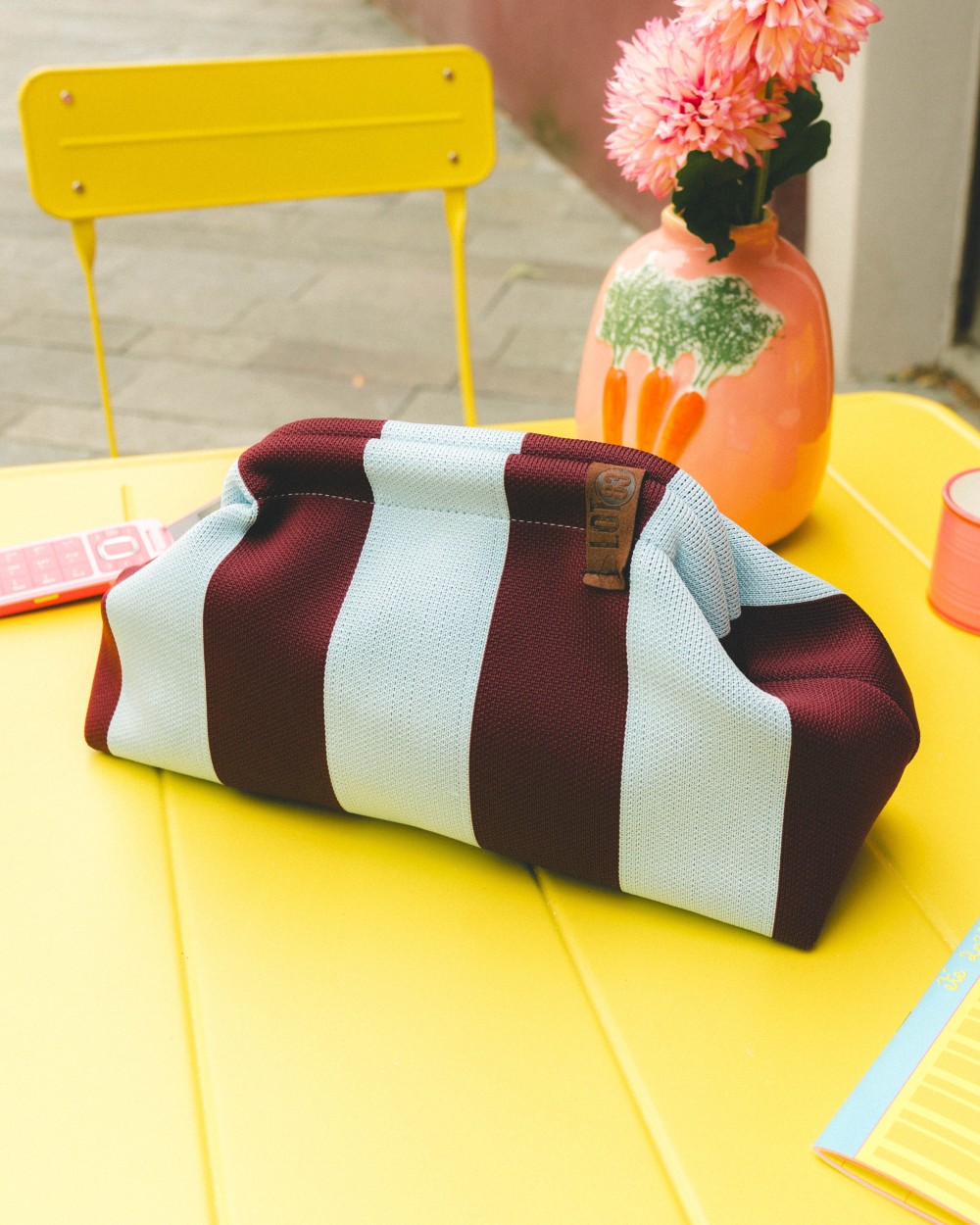 Pochette en toile rayée | Pochette femme | Peonies Shop