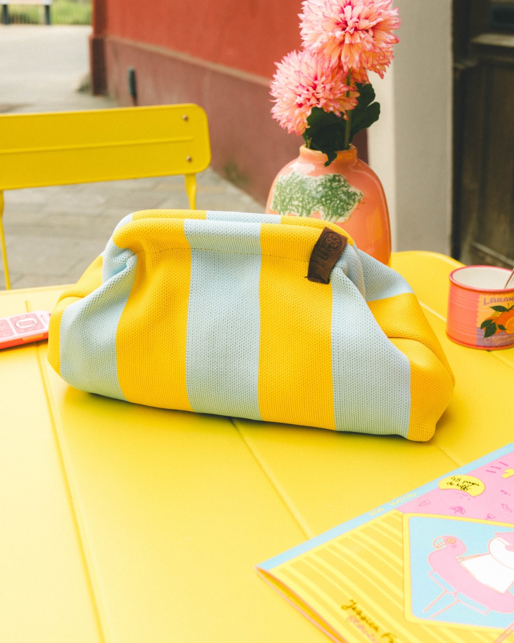 Pochette en toile rayée | Pochette femme | Peonies Shop
