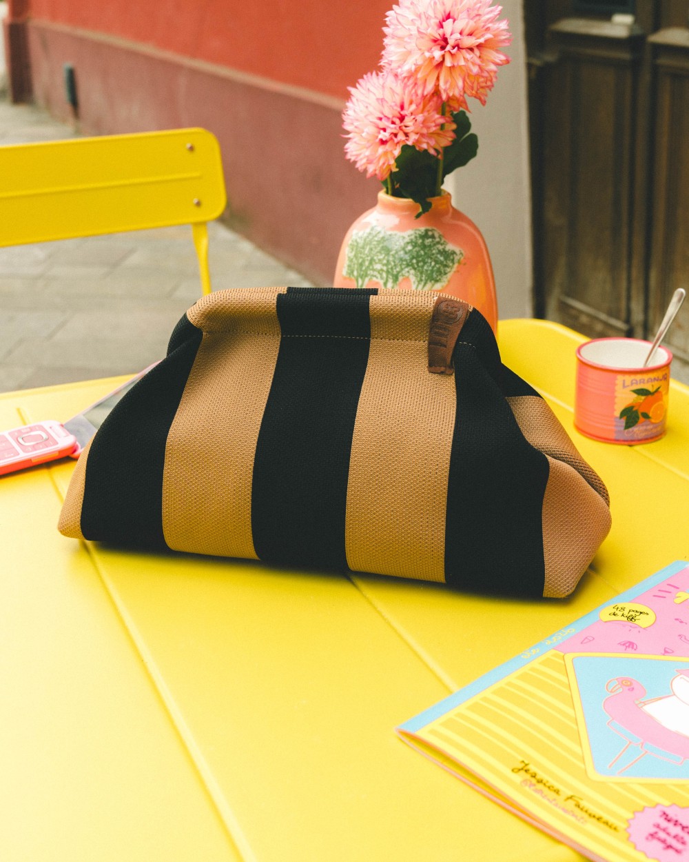 Pochette en toile rayée | Pochette femme | Peonies Shop