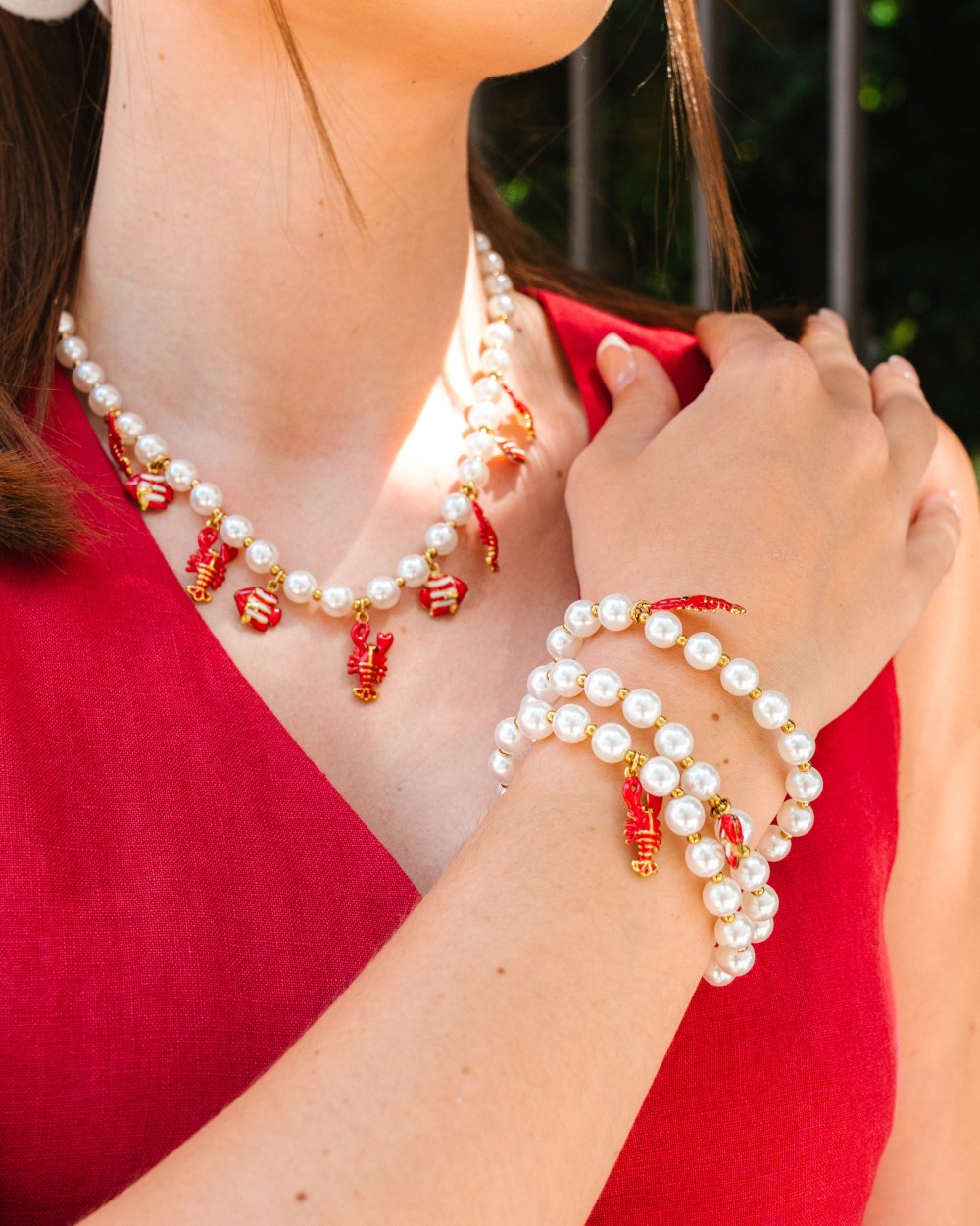 BRACELETS PERLES HOMARD LOT DE 3