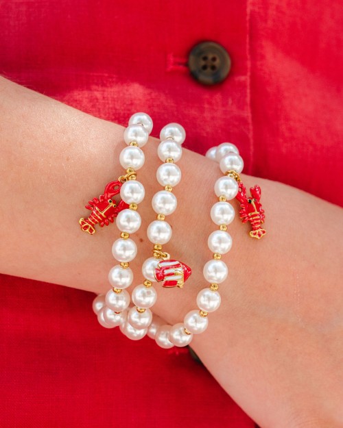 BRACELETS PERLES HOMARD LOT DE 3