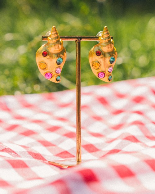 Boucles d'oreilles Coquillages pierres | Bijoux femme | Peonies Shop