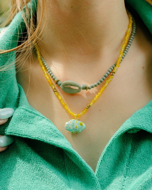 COLLIER PERLES COQUILLAGE | Bijou femme | Peonies Shop