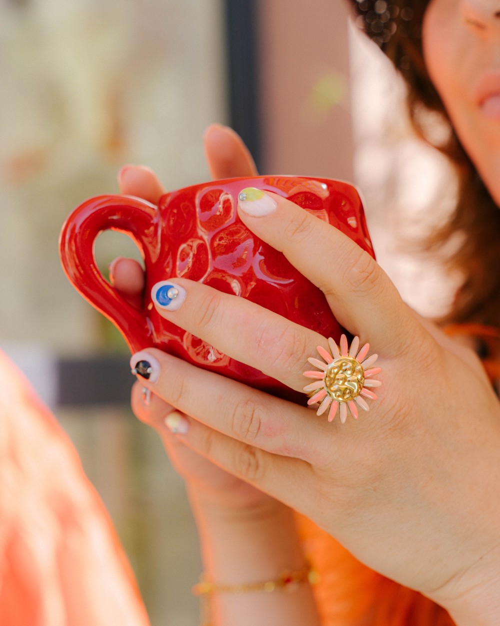 Bague fleur en acier inoxydable | Peonies Shop