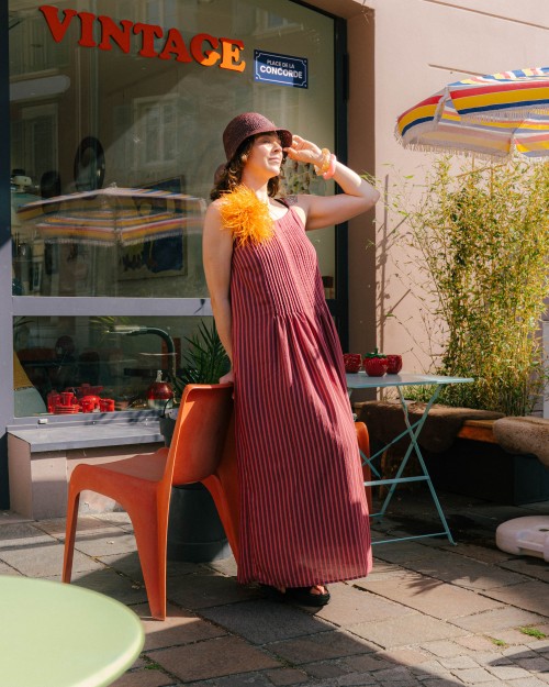 ROBE A BRETELLES RAYURES