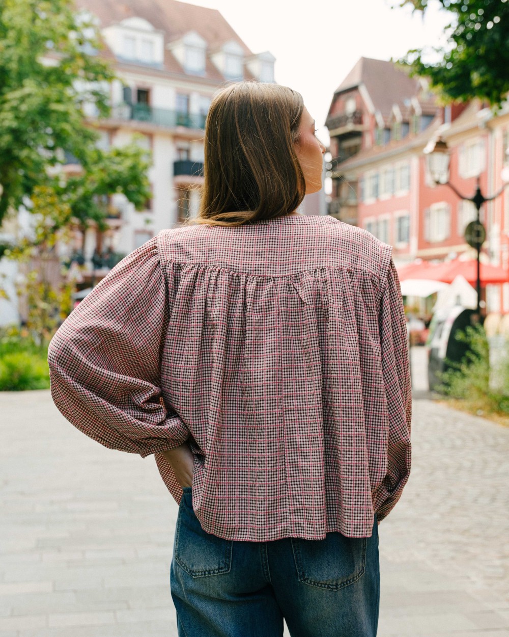 Blouse Janet à carreaux | 100% coton | Peonies Shop