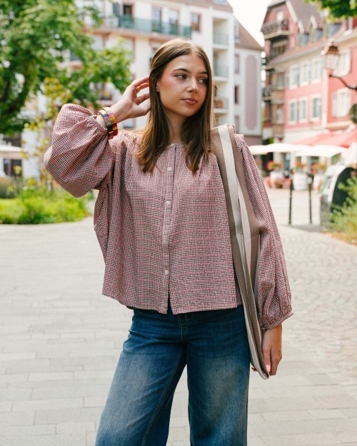 Blouse Janet à carreaux | 100% coton | Peonies Shop